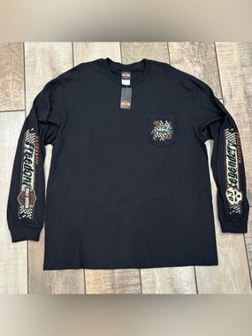 Harley-Davidson Black Long Sleeve Graphic T-Shirt Mathews Fresno CA Size 2XL